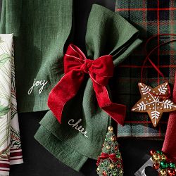 Velvet Bow Napkin Rings, Set of 4