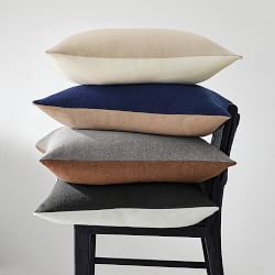 Reversible Double Face Solid Cashmere Pillow Cover