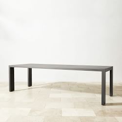 Larnaca Slate Grey Metal Dining Table (94"-108") &amp; All Weather Weave Chair Set