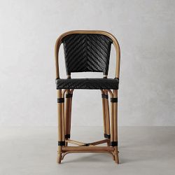 Parisian Bistro Woven Counter Stool, Black