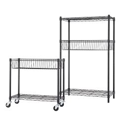 TRINITY® Home 5-Tier NSF Wire Shelving with Baskets &amp; Wheels