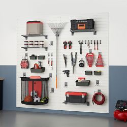 TRINITY® Home 64 Sq Ft Modular Slatwall 40-Piece Accessory Ultimate Set
