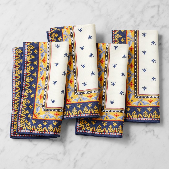 Gingham Floral Napkins, Set of 4 | Williams Sonoma