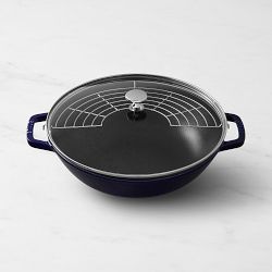 Staub Enameled Cast Iron Perfect Pan Wok, 4.5-Qt., Sapphire