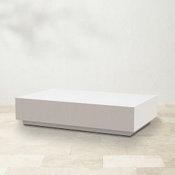 Blinde Bloc 50" Rectangular Coffee Table, Bone