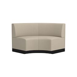 OPEN BOX:Garbo Banquette Nontufted Curved Seater Performance Slub Weave Sand Ebny