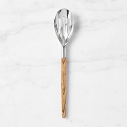 Williams Sonoma Stainless-Steel Olivewood Utensil Slotted Spoon