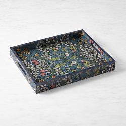 OPEN BOX:Morris & Co. x Williams Sonoma Home Blackthorn Tray, 14" x 18", Blue