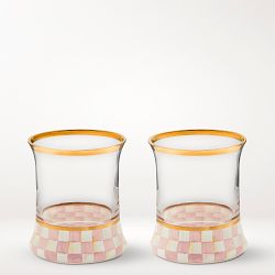 MacKenzie-Childs Rosy Check Tumblers, Set of 2