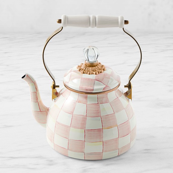 MacKenzie-Childs Rosy Check Tea Kettle | Williams Sonoma
