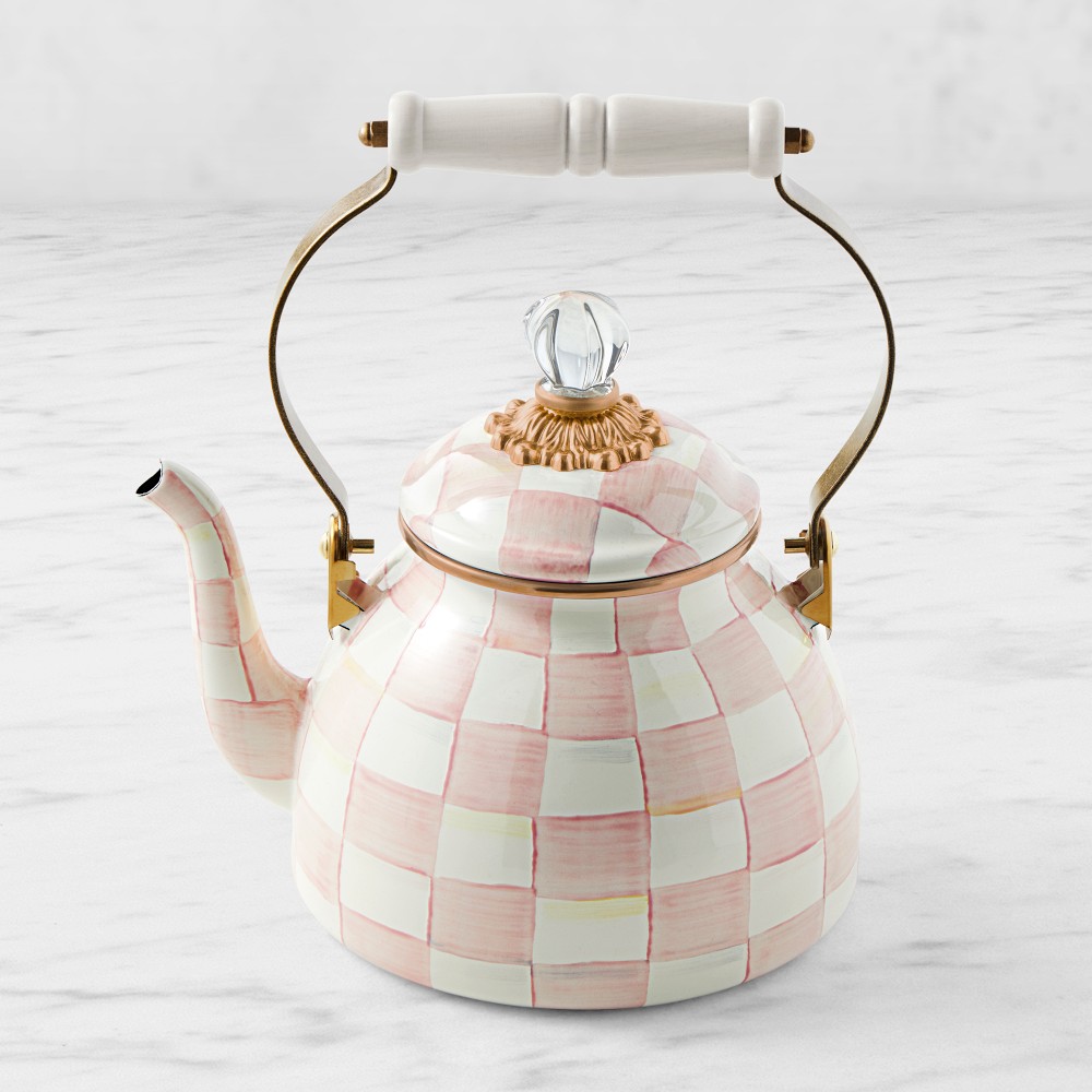 MacKenzie-Childs Rosy Check Tea Kettle - 2-Qt.