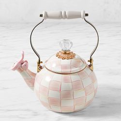 MacKenzie-Childs Whistling Rosy Check Tea Kettle