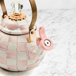 MacKenzie-Childs Rosy Check Whistling Tea Kettle