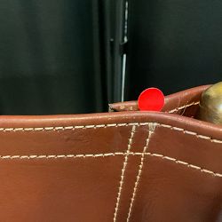 OPEN BOX: Directors Chair, Mahogony, Camel Leather