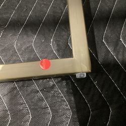 OPEN BOX: Bradley Curved Back Side Chair, Performance Slub Weave White, Antique Brass