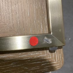 OPEN BOX: Bradley Curved Back Side Chair, Performance Slub Weave White, Antique Brass