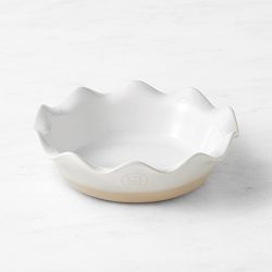 Emile Henry Mini Ruffled Pie Dish, White