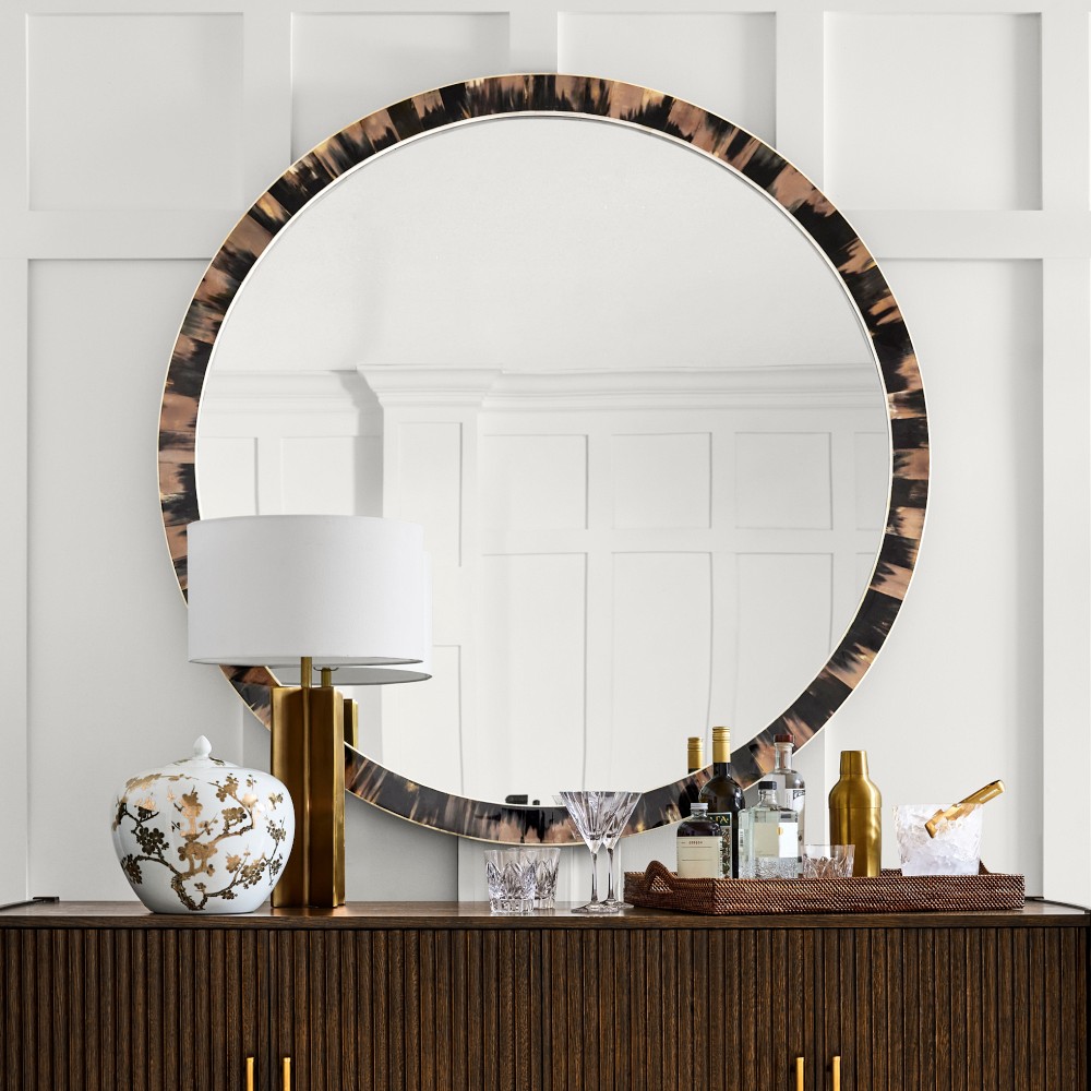 Horn and Bone Round Mirror by Williams Sonoma Home