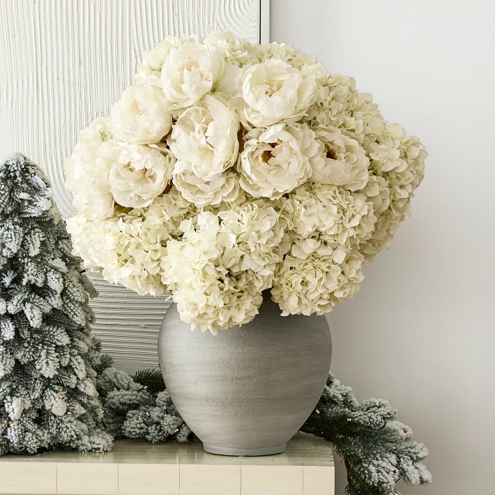 Jeff Leatham Faux White Peony Stems, Set of 12 | Williams Sonoma