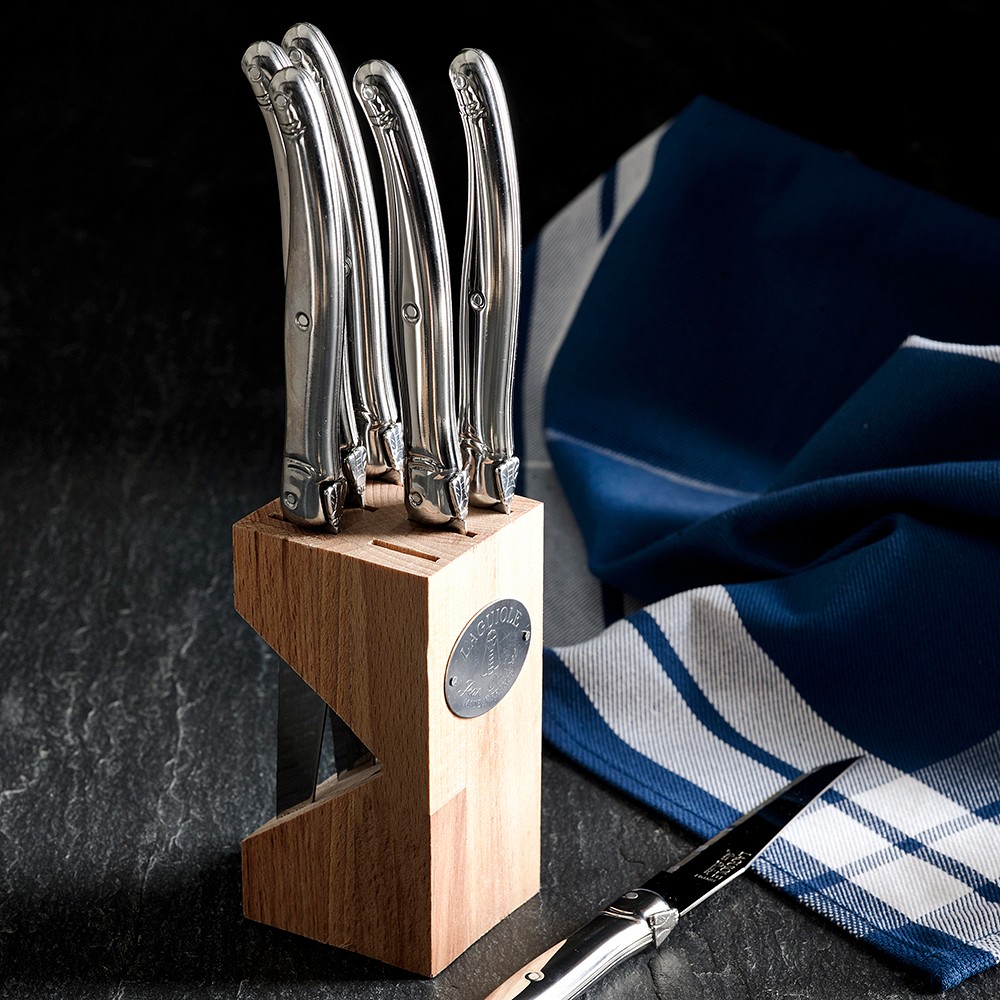 Laguiole Jean Dubost Steak Knives Block, Set of 6 - Set of 6