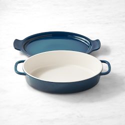 Le Creuset Heritage Stoneware Oval Baker with Platter Lid, 3 1/2-Qt.