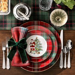 Red Tartan Dinner Plates