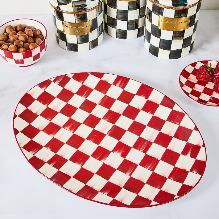 【新品】McKenzie-Childs チェック柄　トレイ Mackenzie-Childs Cherry Check Collection | Williams Sonoma