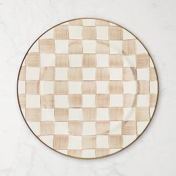 MacKenzie-Childs Mocha Check Chargers, Set of 4