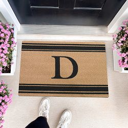 Neighburly Initial Stripes Indoor/Outdoor Monogram Doormat