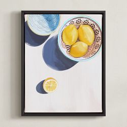 Minted Flatlay Lemon Study No.3 Kinga Subject, Rich Black Wood Frame, Framed Canvas, 11x14