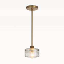 Bijoux Crystal Pendant, Natural Brass