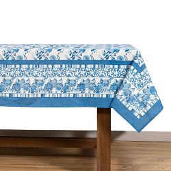 Couleur Nature Citron Tablecloth, 71" x 106", Blue