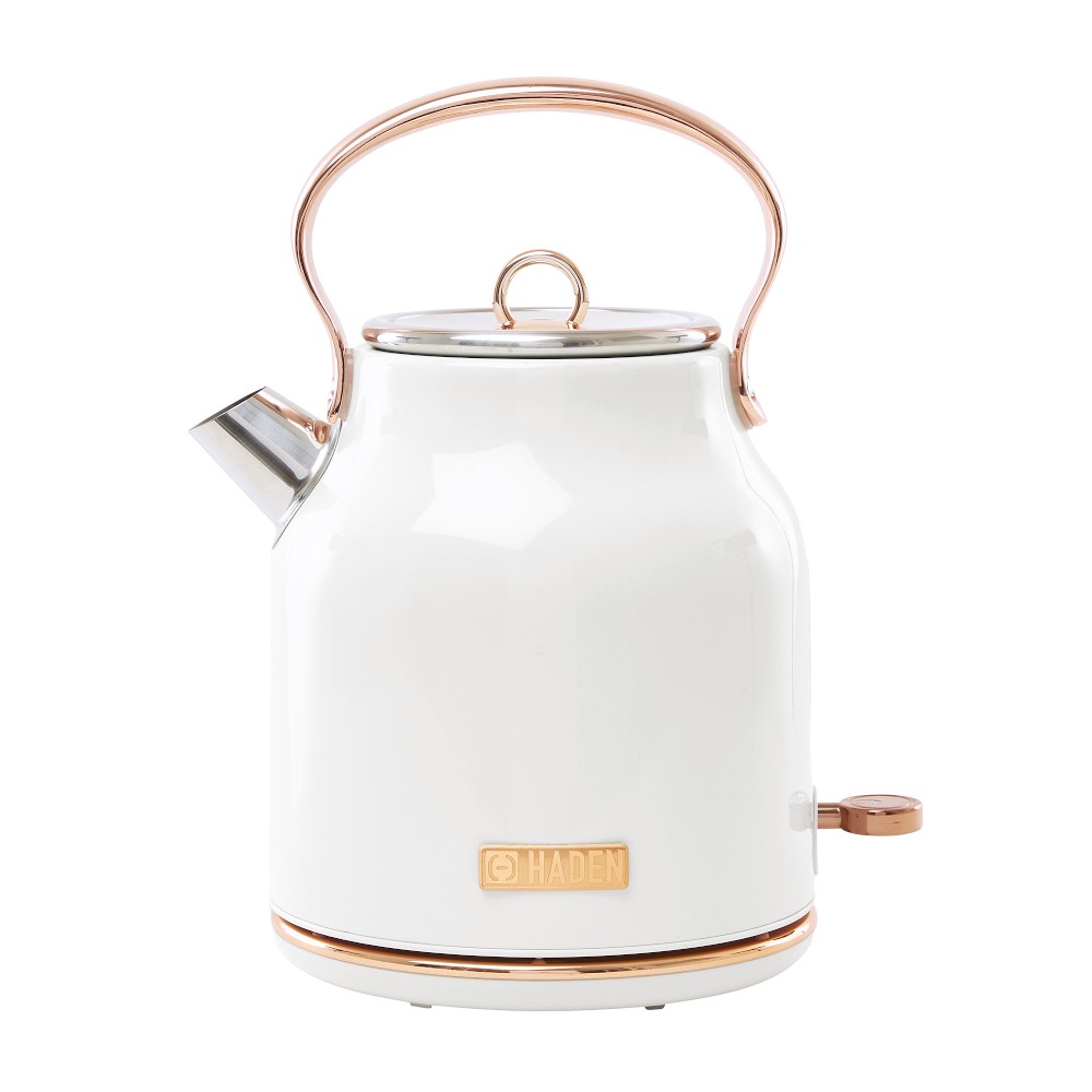Haden Heritage Stainless-Steel Electric Cordless Kettle, 1.7-L - Ivory & Copper, 1.7-L