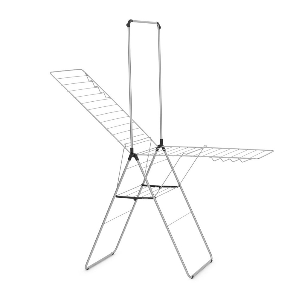Brabantia HangOn Indoor Drying Rack, 82 Feet with Rail - 82 Feet (25 meters) + Rail, Metallic Gray