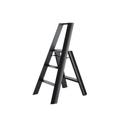 Lucano Wide 3-Step Ladder, Black