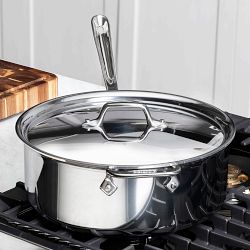 All-Clad D3® Tri-Ply Stainless-Steel Deep Sauté Pan, 6-Qt.