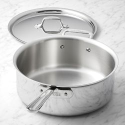 All-Clad D3® Tri-Ply Stainless-Steel Deep Sauté Pan, 6-Qt.