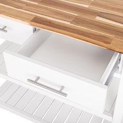 Seville Classics Acacia Top Kitchen Cart