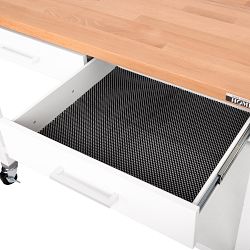 Seville Classics Steel Work Center Island with Solid Wood Top