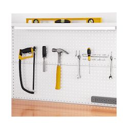 Seville Classics UltraHD® Lighted Workcenter with Wood Top and Pegboard