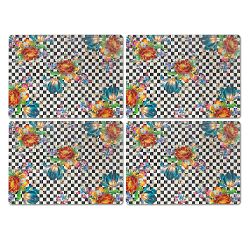 MacKenzie-Childs Flower Market Check Placemats, Set of 4