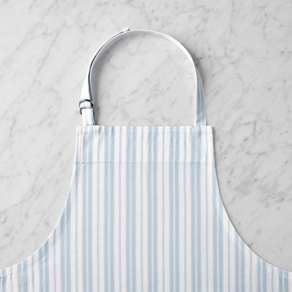 Williams Sonoma Classic Stripe Apron - Personalized, Ice Water Blue