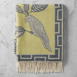 European Novelty Cashmere Throw, Naive Bird