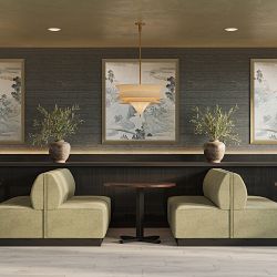 Garbo Upholstered Customizable Banquette &ndash; Smooth Back
