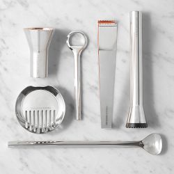 Williams Sonoma Signature Bar Tools Set with Display Case and Shaker