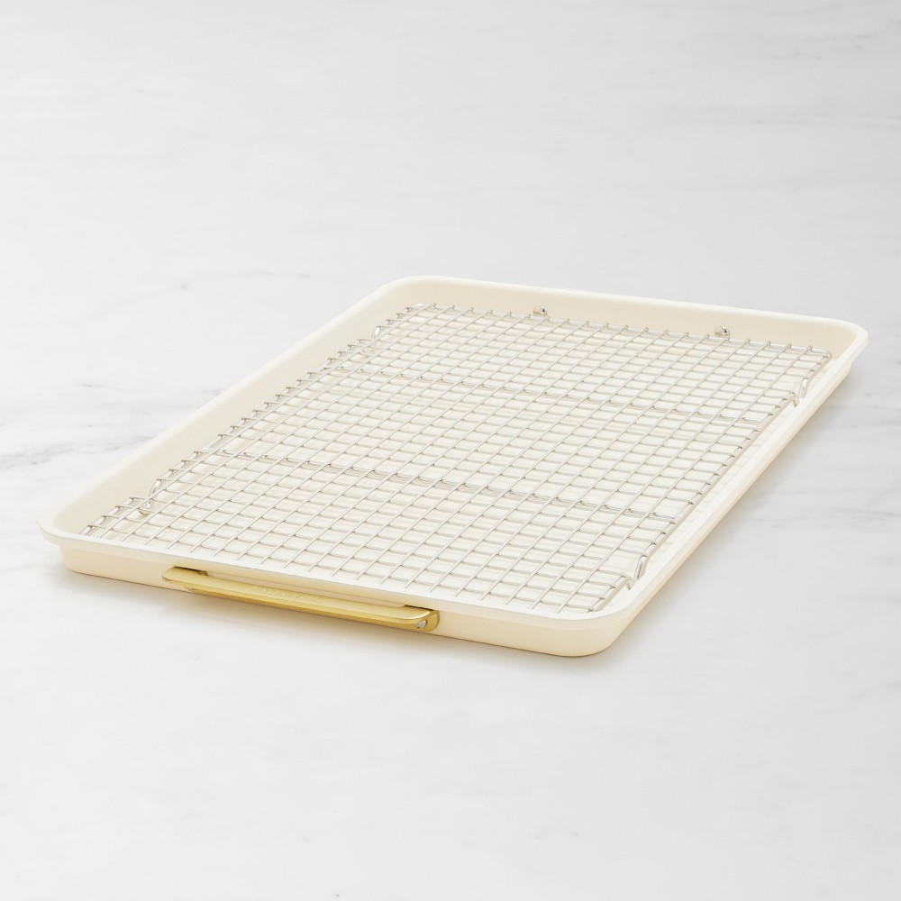 GreenPan™ Reserve Ceramic Nonstick Bakeware Half Sheet with Rack - Cream