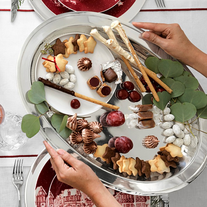Silver Oval Tray, Stainless Steel | Williams Sonoma