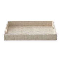 AERIN x Williams Sonoma Home White Raffia and Shell Tray
