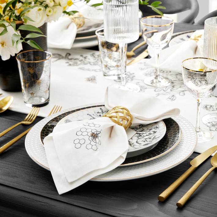 Bee Embroidered Table Runner | Williams Sonoma