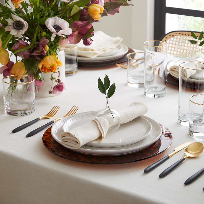 Linen Double Hemstitch Tablecloth | Williams Sonoma